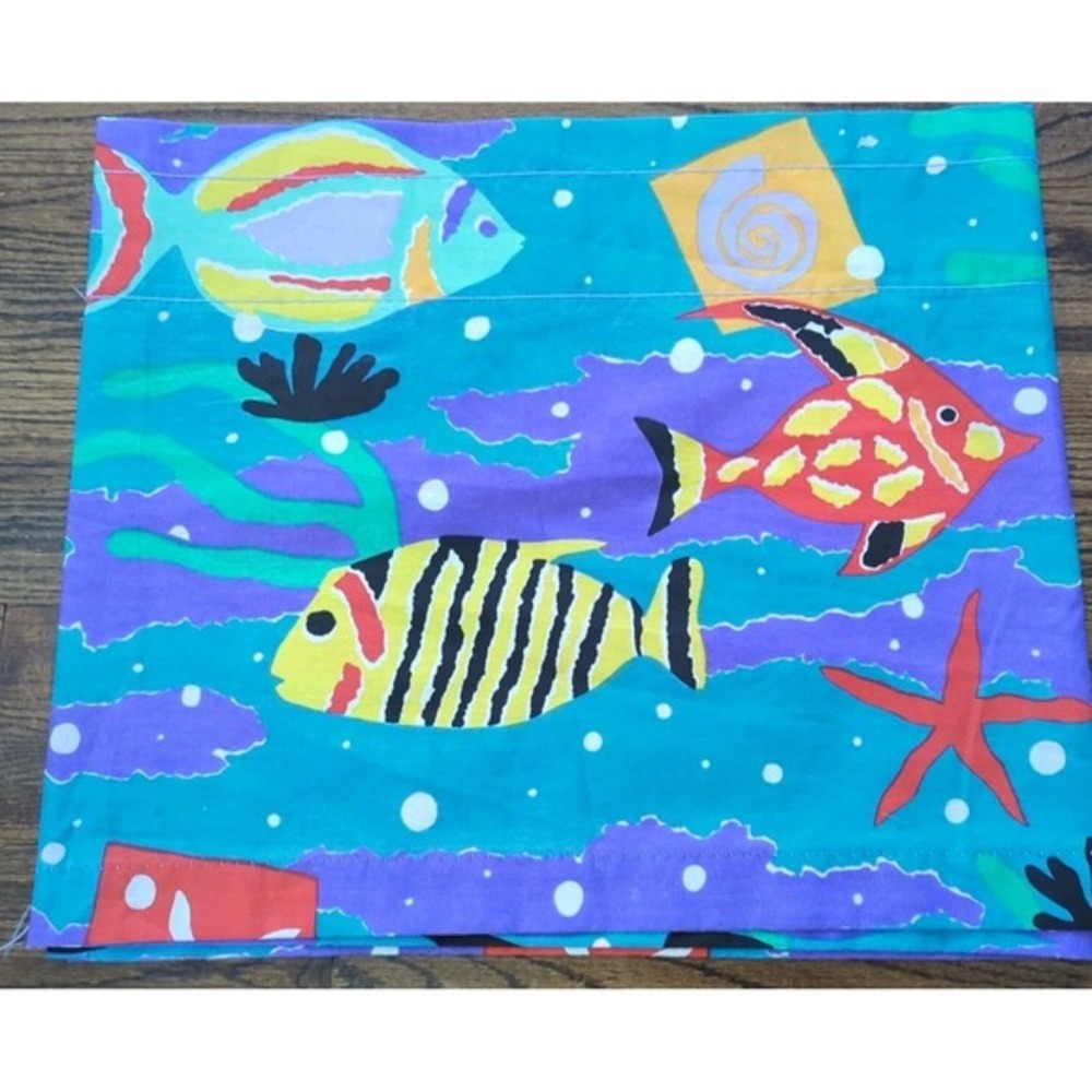 Springs‎ Reef Cheryl Johnson Colorful Fish Window Valance 86x18 Tropical Vintage
